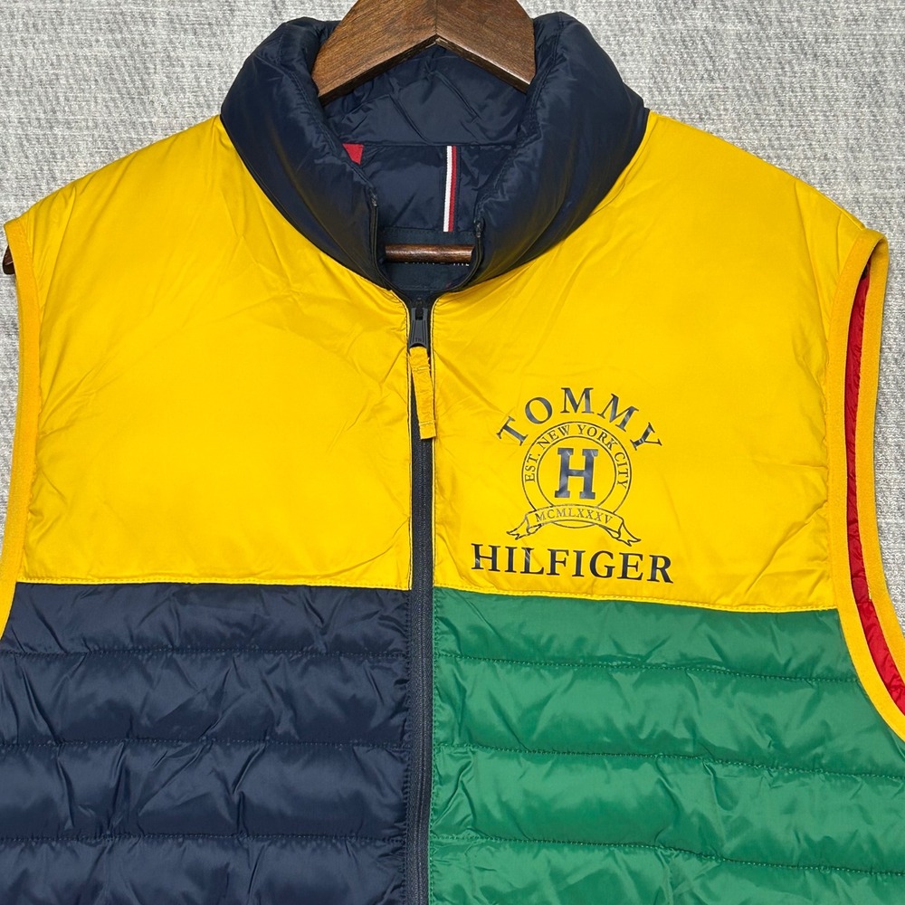 Tommy Hilfiger Vintage 90s Colorblock Puffer Vest PrimaLoft Men's Size L - Picture 5 of 8